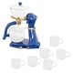 thumbnail image 5 of Tetera,Juego de té KungFu Tetera creativa Taza de té de agua,Tazón de cubierta giratoria de desviación de agua magnética,Cuenco giratorio semiautomático con desvío de goteo de azul, 5 of 9