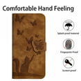 thumbnail image 3 of Wallet Case Designed for Apple iPhone 14 Pro - 6.1 inch for Women,Flip Folio Cover with Butterfly Embossed PU Leather Kickstand Credit Card Holder Slots Magnetic Wrist Strap Phone Case, Brown, 3 of 13