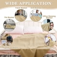 thumbnail image 3 of 24 Pcs Fleece Throw Blankets Bulk 50 x 60 in Outdoor Wedding Guest Gifts Soft Lightweight Sleepover Party Lap Blankets Pet Sofa Couch Home Office Donation Homeless (Khaki), 3 of 12