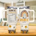 thumbnail image 7 of Gifts for Aunt, Auntie Gifts - Aunt Gifts from Niece, Nephew - Christmas Gifts For Aunt, Birthday Gift, Mothers Day Gifts for Auntie - Gifts for New Aunt - 40oz Sunflower Tumbler With Handle & Straw, 7 of 7