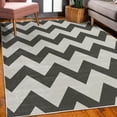 thumbnail image 3 of Shapes Decorative Rug, Chevron Pattern Classic Geometrical Horizontal Zig Zag Stripes Retro Artwork, Quality Carpet for Bedroom Dorm and Living Room, 6 Sizes, Dark Taupe, by Ambesonne, 3 of 4