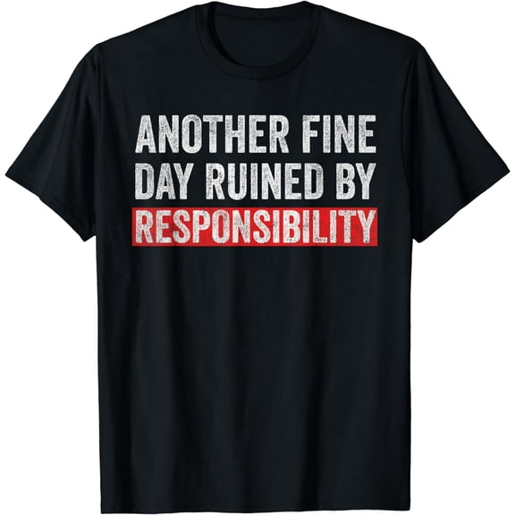 Men’s Graphic T-Shirt Funny Sarcastic Responsibility Print Casual Cotton Crewneck Sizes S-4XL