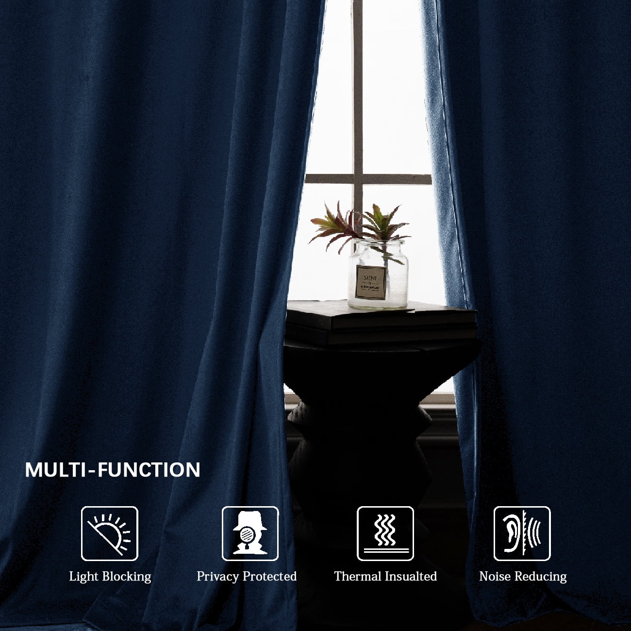 Back Tab Curtains, 2-Panel Set Rod Pocket & Pinch Pleat Design Light-Filtering & Thermal Insulation Ideal for Living Room, Bedroom & Office Windows