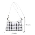 thumbnail image 1 of Bolso bandolera para mujer Bolso de hombro con patrón de cuadros Bolso de mano (Blanco), 1 of 8