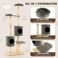 thumbnail image 4 of Demi Bonn 75" Modern Cat Tree Tower for Indoor Cats, 6-level Large Wood Cat Condo with Scratching Post and Removable Pads for Small Large Cats, Gray, 4 of 8