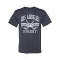 thumbnail image 2 of Wild Bobby City of Los Angeles Hockey Fantasy Fan Sports Men's T-Shirt, Vintage Heather Navy, 5X-Large, 2 of 5