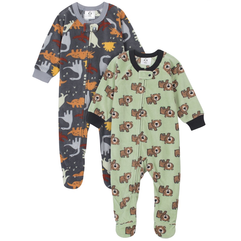 Gerber Gerber Baby Boys Microfleece Blanket Sleeper Pajamas, 2Pack