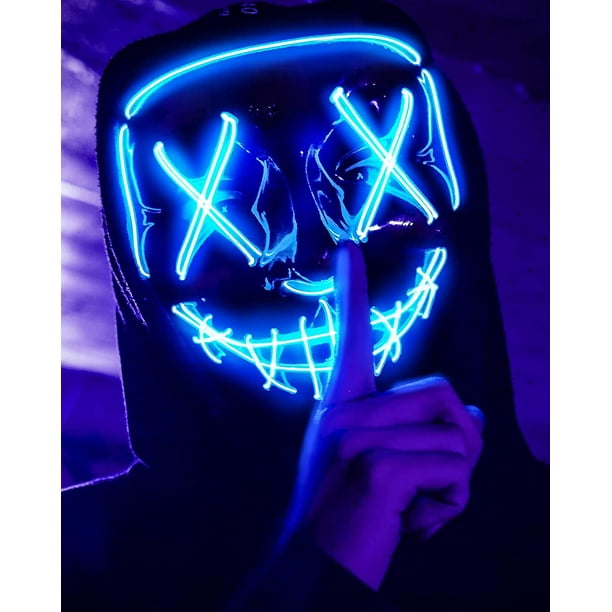 Máscara LED de Purga para Halloween, fiesta de miedo, la última combinación de estilo de Halloween (paquete de 3