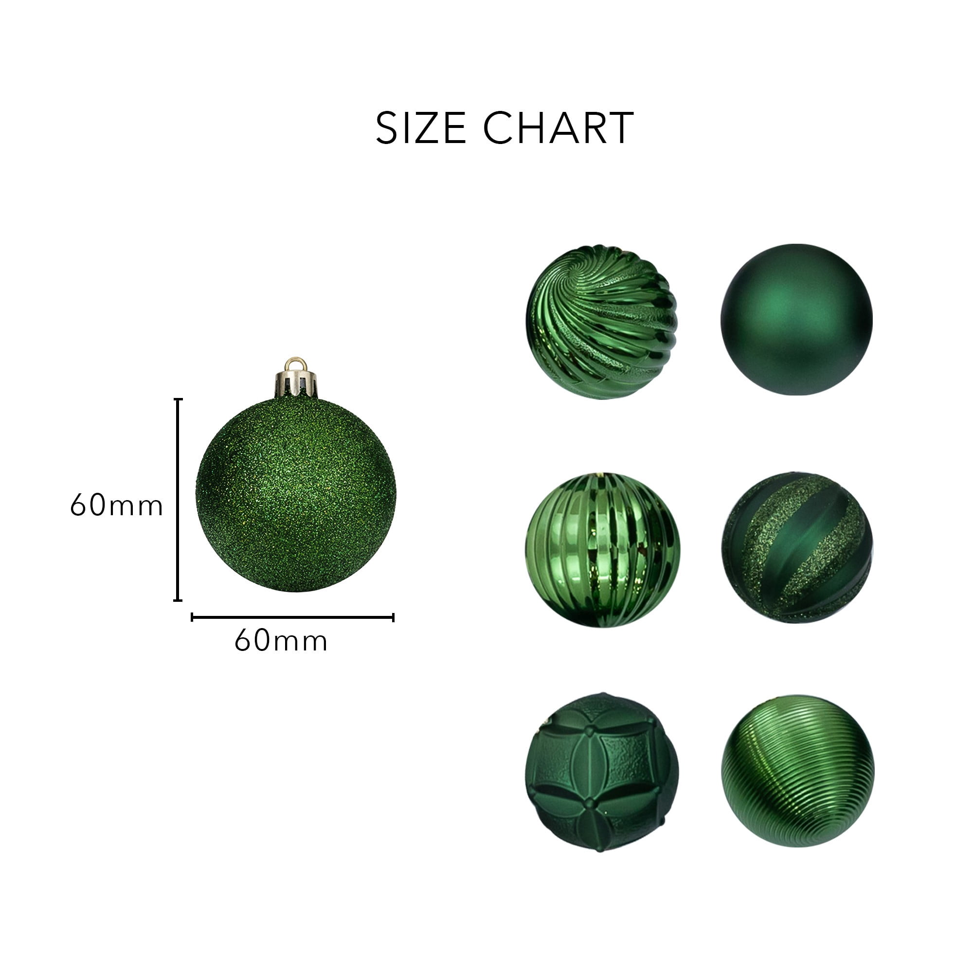 48-pc Green Ball Shatterproof Christmas Ornaments