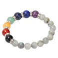 thumbnail image 4 of Pulsera De Chakra Cuerda Elástica Alivio Del Estrés Relajante Pulsera De Cuentas Estrechamente Conectada Para Meditación Fiesta Curación Gris, 4 of 5