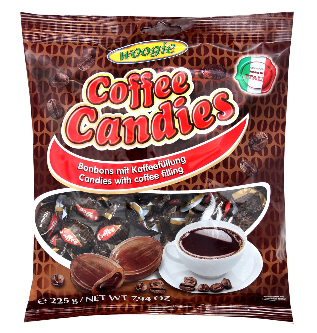 Woogie, Italian Filled Coffee Candy 225g Bag (5 pcs)
