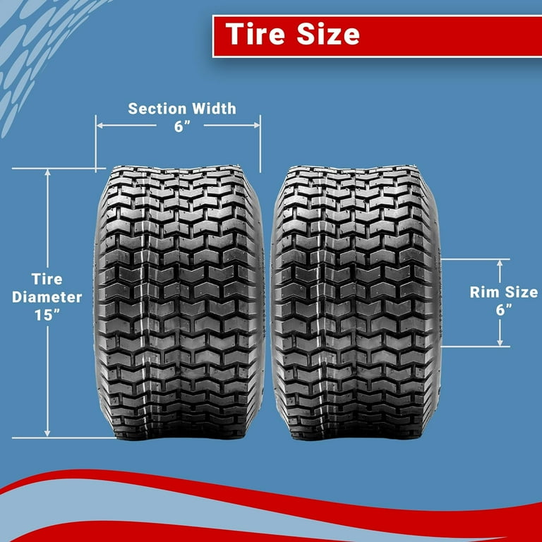Aazon.co: Antego Tire & Wheel 15x6.00-6 Sei-Pneuatic Tire & Wheel - Foto 7