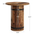 thumbnail image 2 of Tribesigns 39.4-inch Tall Round Bar Table, Industrial Counter Height Small Pub Table with for Kitchen, Living Room, Small Space, Bistro, Brown, 2 of 8