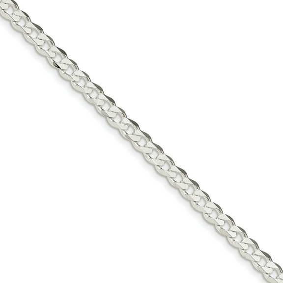 Primal Silver Sterling Silver Rhodium-plated 6mm Curb Chain Bracelet