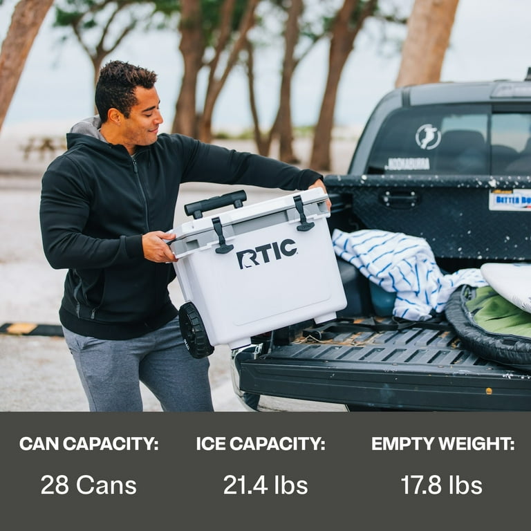 RTIC 22 QT Wheeled Hard-Sided Cooler, Fits 28 Cans or 6 Wine