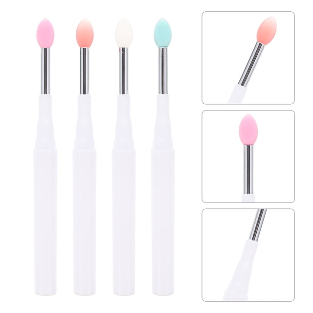 ELAYARD 4Pcs Silicone Lip Brush Set Assorted Colors for Makeup Use with Smooth Expert Lip Lines