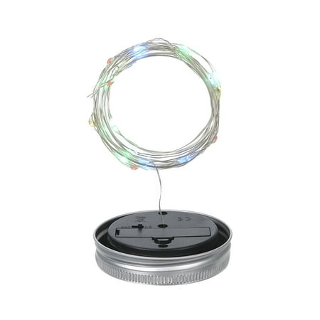 Solar Caps For Mason Jars Mason Jar Solar Lantern Lights Waterproof 20LEDs Lid Lamp Starry Fairy Light Creative Copper Wire String Outdoor Decor Patio Garden Decor 2m 20LED ()