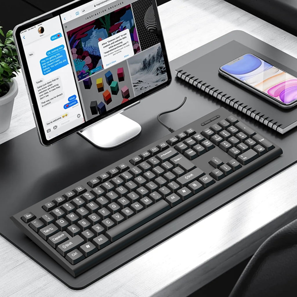 Gaming Mechanical Keyboard 104 Keys Corded Office Chocolate Keycap Gaming