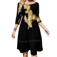 thumbnail image 2 of Ginger Root Power Square Neck Dress Sweet Summer Dress Women Elegant Halter Print Dress Pattern Funky Background Beauty, 2 of 5