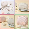 thumbnail image 3 of ABPETE Small Makeup Bag for Purse Mini Cosmetic Pouch Waterproof Makeup Organizer for Women Small Cosmetic Bag PU Leather Travel Makeup Bag Lipstick Bag with Zipper Beige, 3 of 8