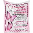 thumbnail image 1 of LHSHID Personalized Custom Name Message Text Blanket from Dad & Mom to My Daughter Never Forget How Much I Love You Throw Blanket, 1 of 6
