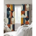 thumbnail image 3 of European, Blackout Curtains 84 Inches Long for Bedroom, Abstract Rustic Multi Middle Century Patchwork Thermal Insulated Room Darkening Black Out Window Curtain Panels Grommet Drapes for Living Room, 3 of 8