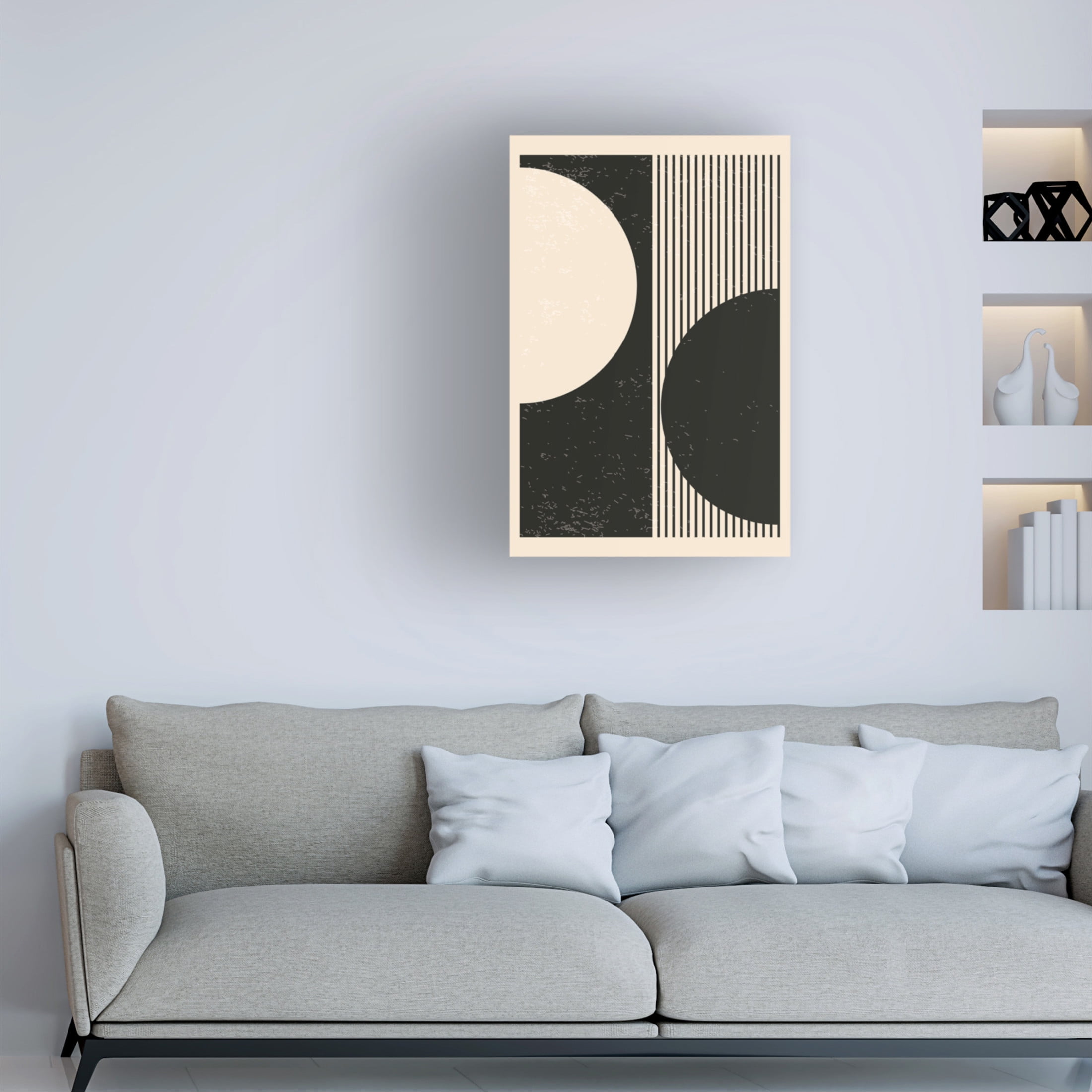 Trademark Fine Art jay stanley  Black and White Planets Series 1 Canvas Wall Art