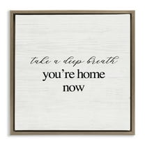 Stupell Industries Home Now Minimal Phrase Typography Painting Brown Floater Framed Canvas Art Print Wall Art, 18 x 18