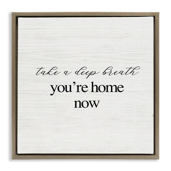 Stupell Industries Home Now Minimal Phrase Typography Painting Brown Floater Framed Canvas Art Print Wall Art, 18 x 18