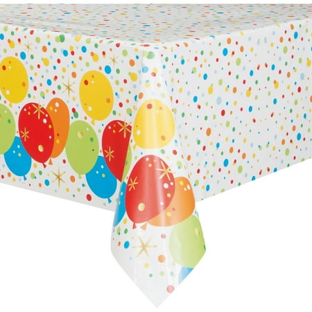 birthday table tablecloth glitzy rainbow foil plastic happy walmart