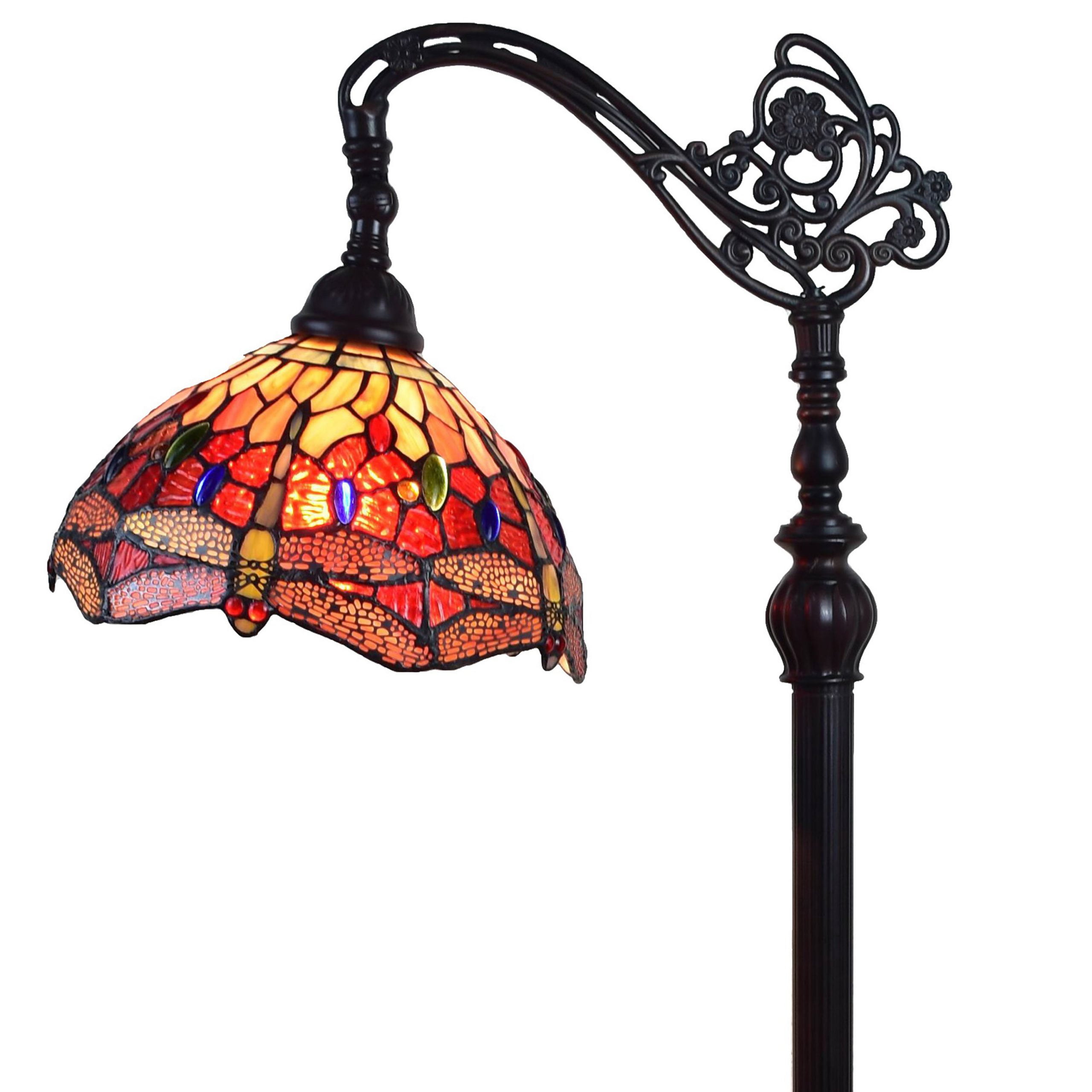 Tiffany Style Dragonfly Reading Floor Lamp - 62