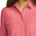 thumbnail image 3 of Eddie Bauer Women's Moisture Wicking UPF 50+ Departure Top Bottom Down Shirt (Red, XXL), 3 of 7