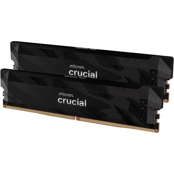 Crucial Pro CP2K16G64C32U5B DDR5 RAM 32GB Kit (2x16GB), 6400MHz CL32, Overclocking Desktop Gaming Memory, Black