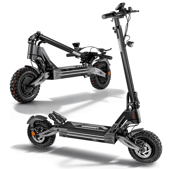 EOEOTWO Off-road Electric Scooter for Adults,4000W Dual Motors Top Speed 45MPH,60V 27AH Battery 42Miles Long Range,11" All-Terrain Tires Foldable Fast E-Scooter