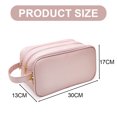thumbnail image 2 of Bolsa de maquillaje esencial de viaje para mujer, accesorios de viaje, bolsa de maquillaje de cuero impermeable, esencial para dormitorio, 2 of 7