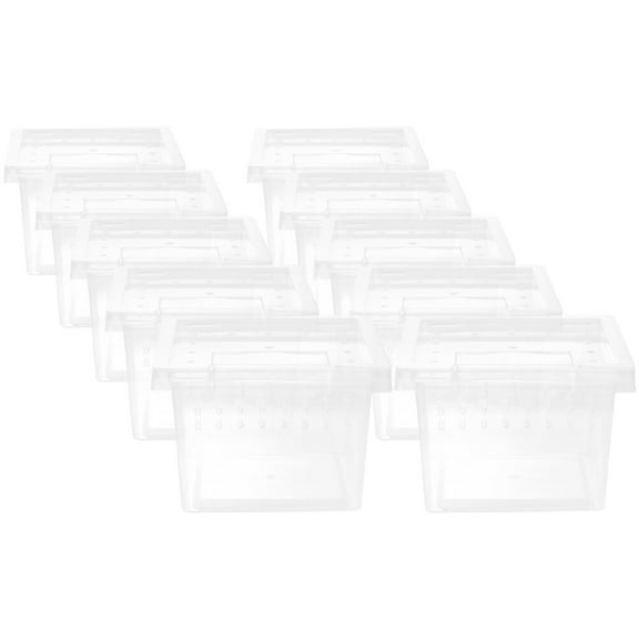 UPOUART 12Pcs Breathable Plastic Cricket Keeper Box Clear Reptile Cage with Sturdy Durable Build