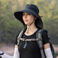thumbnail image 3 of CSChome Fisherman Hat Wide Brim Shawl Design Windproof Fisherman Hat Lightweight Ponytail Visor Hat, 3 of 7
