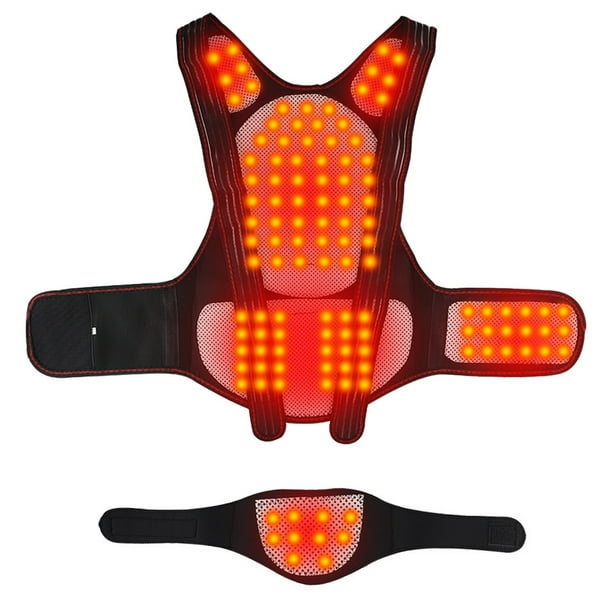 Soporte De Espalda Relajante Con Soporte De Espalda De Autocalentamiento Soporte Lumbar 108 Imanes 5 Placas De Forma Extraíble Chaleco De Postura De Espalda Moyic CE008408-02