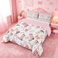 thumbnail image 2 of meiyoeat Pink Ribbon Bows Full Size Comforter Sets For Girls,Fashion Western Cowgirl Boots Bedding Comforter Set For Kids,Pink Reversible,3-Piece, 2 of 7