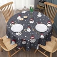 thumbnail image 3 of Dark Christmas Snowman Pattern Round Tablecloth 60"x60",Wrinkle Wipeable Table Cloth for Kitchen Dining Room Picnic Patio Party, 3 of 6