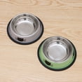 thumbnail image 6 of 2Pc Stainless Steel Cat Bowl for Dish Water Dog Food Bowl Pet Kitten Cat Feeder (Grey and Green), 6 of 7