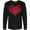AB-Black, variant on Inktastic Red Plaid Heart Long Sleeve T-Shirt