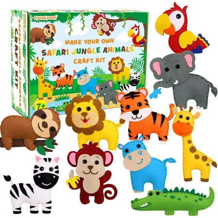 Safari Jungle Animals Sewing Kit Zoo Felt Animal DIY Crafts for Girls and  Boys Educational Nursery Sewing for Kids Art Craft Kits for Beginners Set  of 10 | Walmart Canada