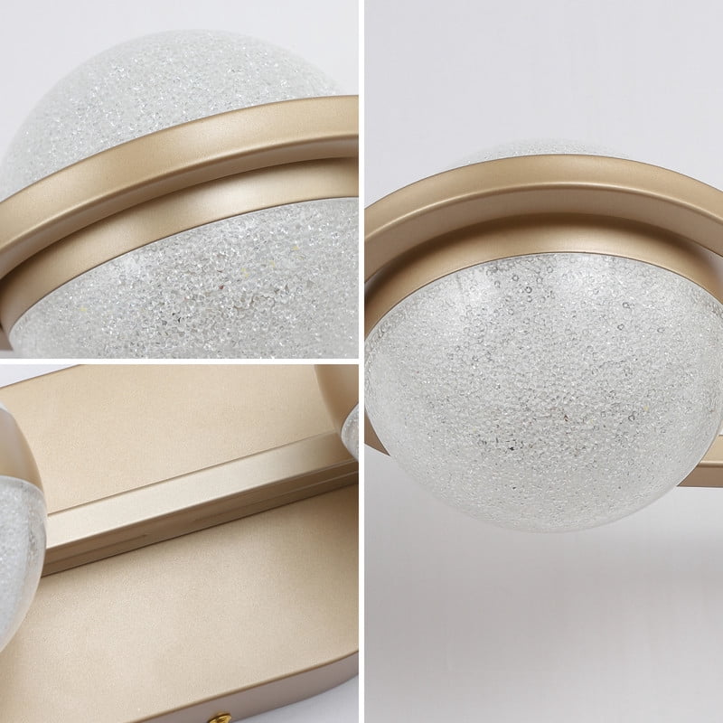 28" Gold 4-Light LED Bathroom Vanity Light Fixture, Modern Wall Mounted Lighting with Crystal Sand Acrylic Shades, Bathroom Light Fixtures Over Mirror for Vanity, Bedroom, Powder Room