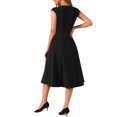 thumbnail image 3 of INSPIRE CHIC Women's Work Dress Cap Sleeve Elegant Cinched Waist A Line Dresses XL Black, 3 of 6