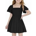 thumbnail image 5 of JUSLIO Dresses for Girls Pleated Dresses Ruffle Crew Neck Short Sleeve Casual Dress Size 5 Y, 5 of 9