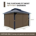 thumbnail image 3 of BPS 10'x10' Gazebo Replacement Curtain, Universal 4-Privacy Panel, Outdoor Gazebo Sidewalls with Zipper for Garden, Patio, Yard (Curtains Only), 3 of 9