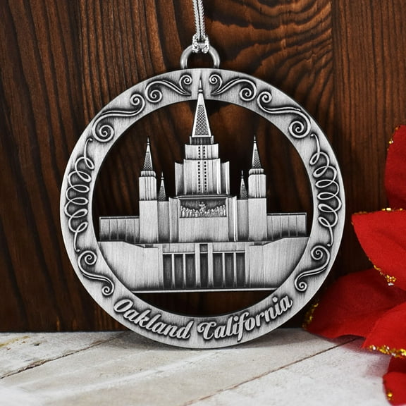 Oakland Temple Antique Silver Zinc Alloy Ornament by Ringmasters