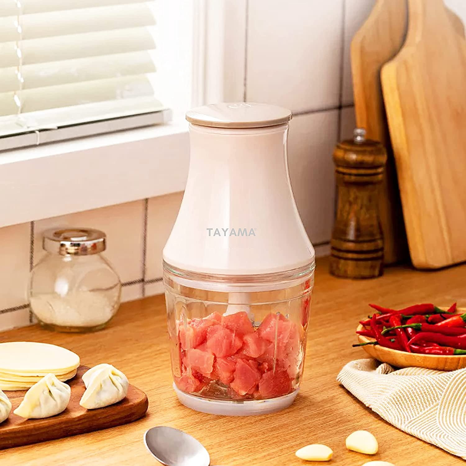 Tayama TY-388C 2.5 oz Mini Chopper 4 Layer Blade Food Processor