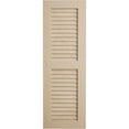 thumbnail image 3 of Ekena Millwork 15"W x 86"H Rustic Two Equal Louver Rough Sawn Faux Wood Shutters (Per Pair), Primed Tan, 3 of 12